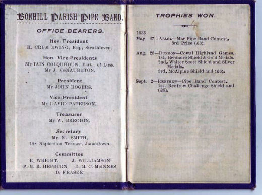 Inside pages of a 1930s Membership Card